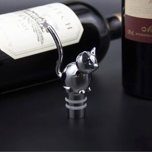 Silver Cat Wine Stopper